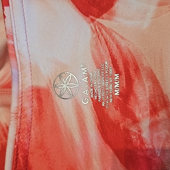 GAIAM Womans Athletic Leggins Color Orange and Purple Size Medium 8-10 - Picture 7 of 8